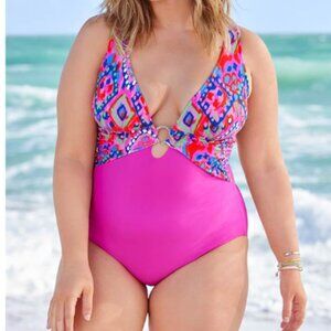 Venus Plus Size Crisscross One-Piece